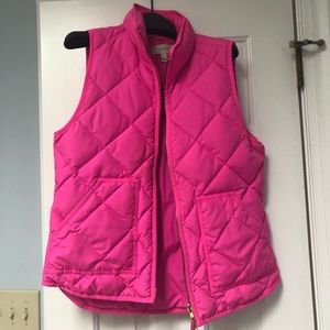 J Crew Pink Quilted Puffer Vest